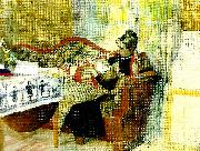 Carl Larsson moderstankar-karin med brita vid brostet USA oil painting artist